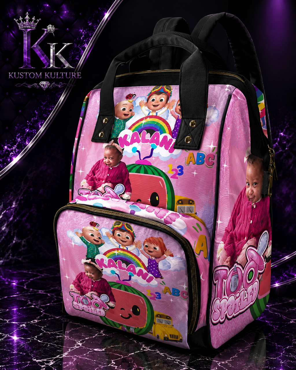 Personalized Baby Bag | Custom Diaper Bag with Name & Photo