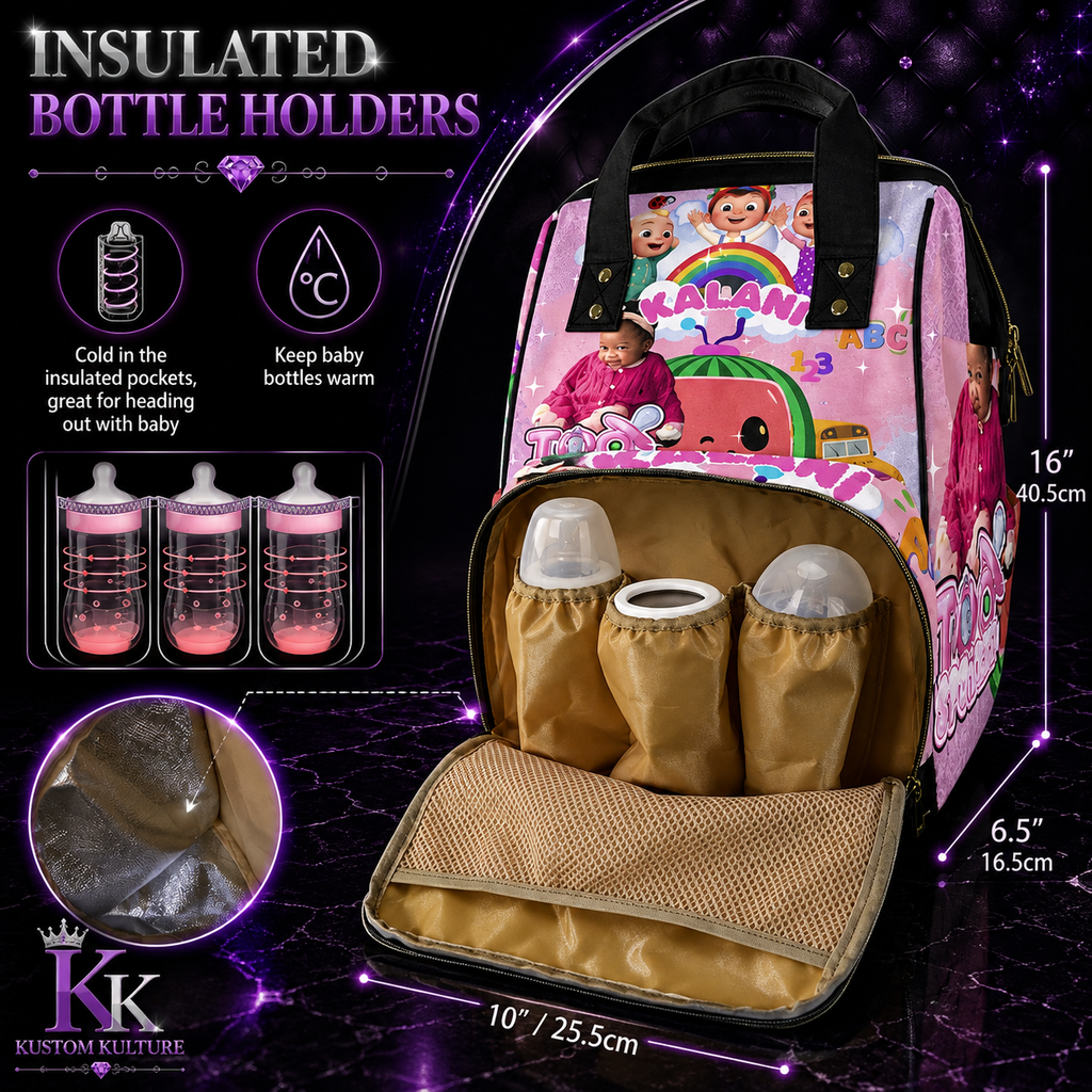 Personalized Baby Bag | Custom Diaper Bag with Name & Photo