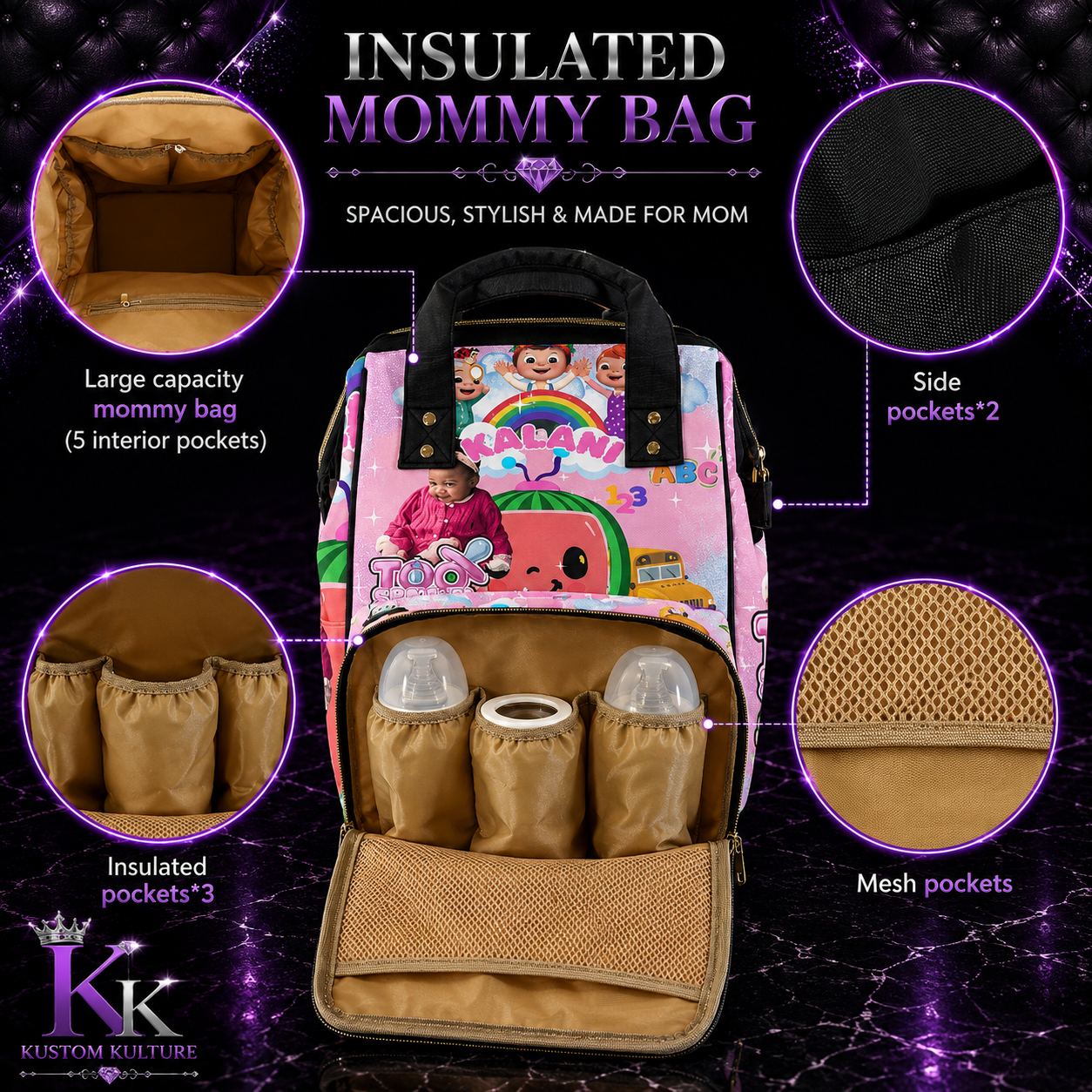 Personalized Baby Bag | Custom Diaper Bag with Name & Photo