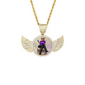 Custom Bling Wing Photo Pendant | Personalized Picture Necklace